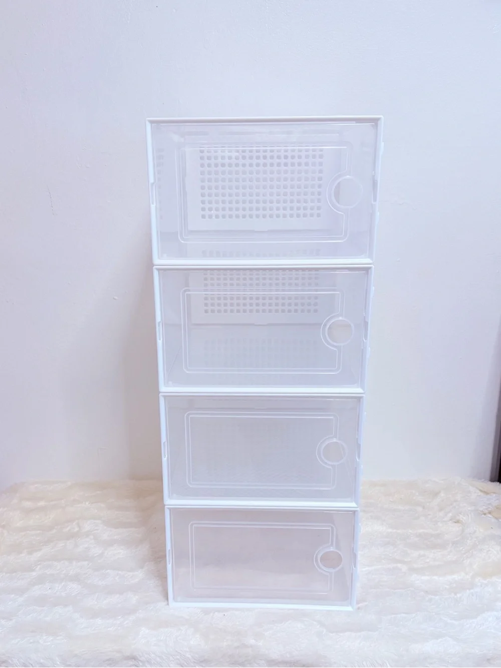 White Stackable 4-Drawer Home Storage Organizer